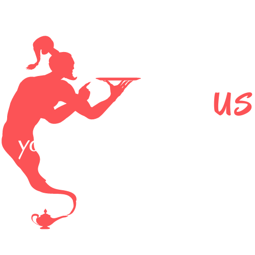 brand genieus logo with tagline white
